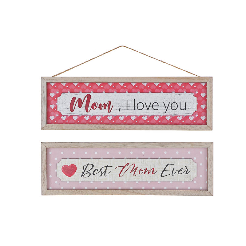 Rustic Wooden Framed Mom Wall Decor Set