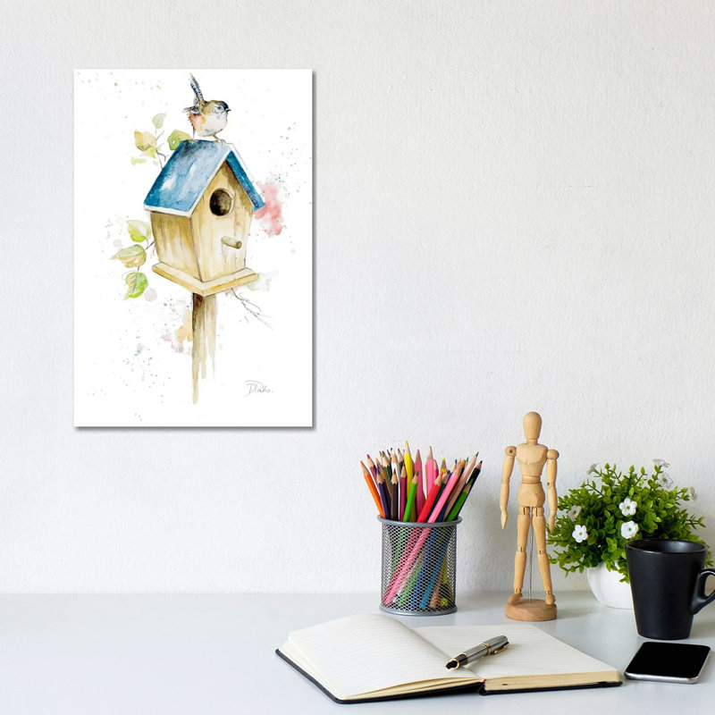 "Bird House I" par Patricia Pinto-impression, Toile tendue, Pas de tapis, H 12 po x l 8 po x P 0,75 po