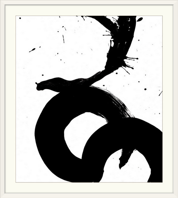 « ink tache v », reproduction d’art, Cadre blanc, H 24 po x l 19 po x P 1 po