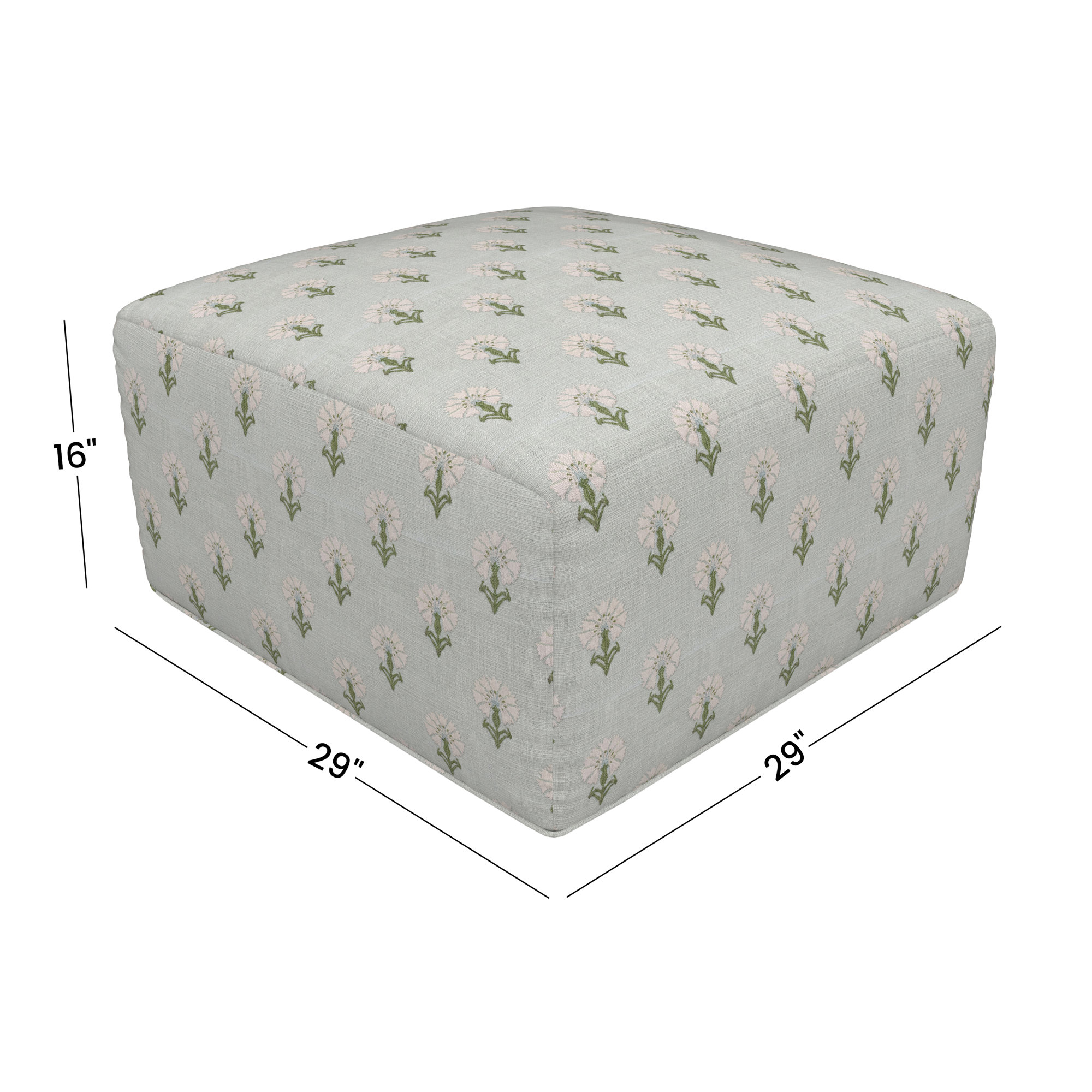 Eliana  Outdoor Ottoman, Sunbrella Mira Celeste