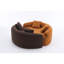 Causeuse éponge à compression complète, canapé à double profondeur courbé en S, chenille brune modulaire pour la méditation sur petits espaces, L 66,9 po, 400 lb-727517529