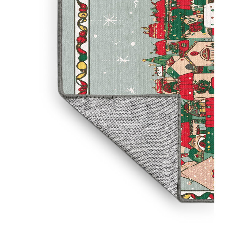 Tapis de vacances d'hiver de Noël lavable The Holiday Aisle®, Rectangulaire 2 pi x 3 pi