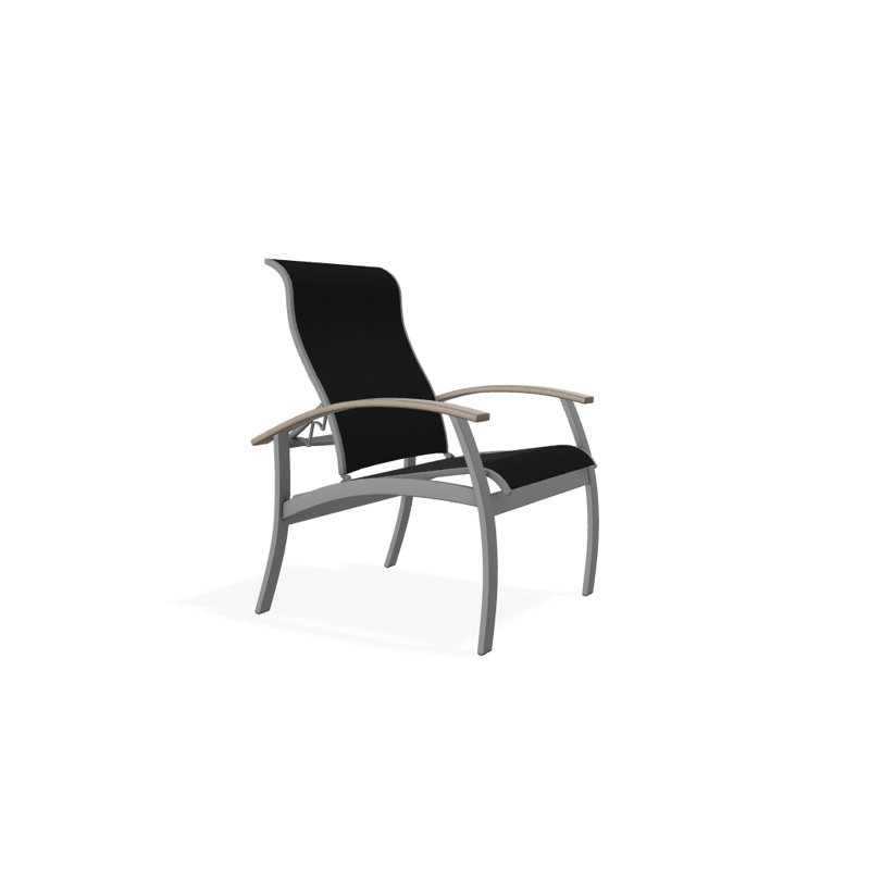 Chaise de patio Askar, Désert, Noir 5D Sunbrella®, Graphite texturé