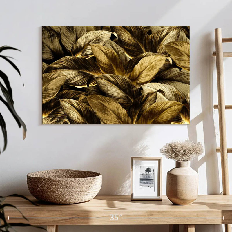 Feuilles d'or, H 16 po x l 24 po