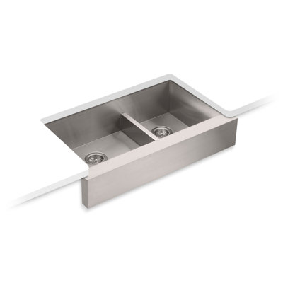 Vault™ 35.5" L x 21.25" W Double Basin Farmhouse Kitchen Sink