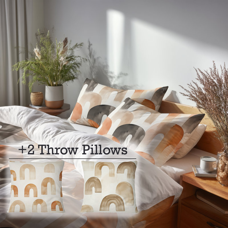 Ensemble de literie 5 pièces Arc - Ensemble de housse de couette et coussin décoratif Boho