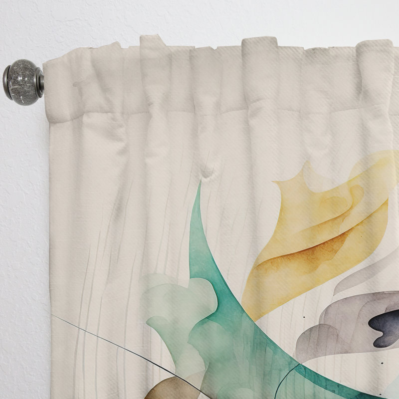 Rideau minimaliste minimaliste en velours Ay ay Ay - Soft Minimalist Abstract - obscurcissant - 1 panneau, L 52 po x L 90 po