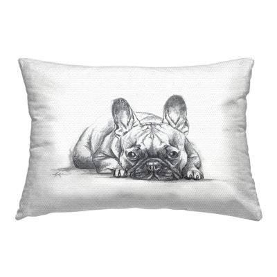 Coussin d'extérieur Stupell Industries French Bulldog Naptime Design par Lindsay Kivi