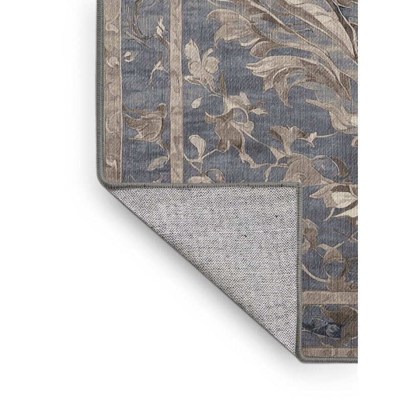 Tapis gris lavable à la machine, Carré 3 pi