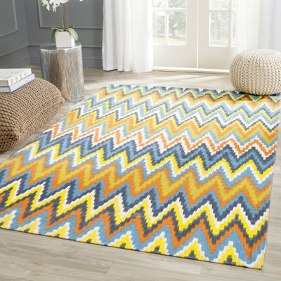 Strock Chevron Cotton Hand Woven Area Rug
