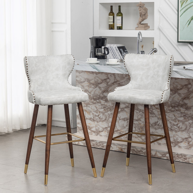 Ensemble de 2 tabourets de bar Mid-Century