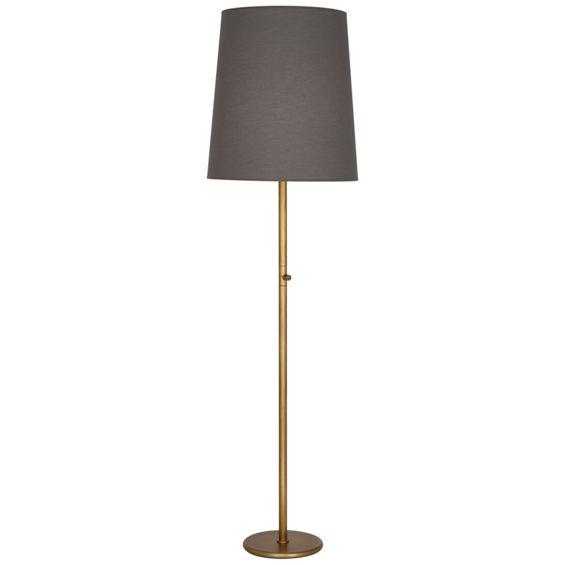 Buster 79.5'' Traditional Floor Lamp, Smoke Gray, Aged Brass