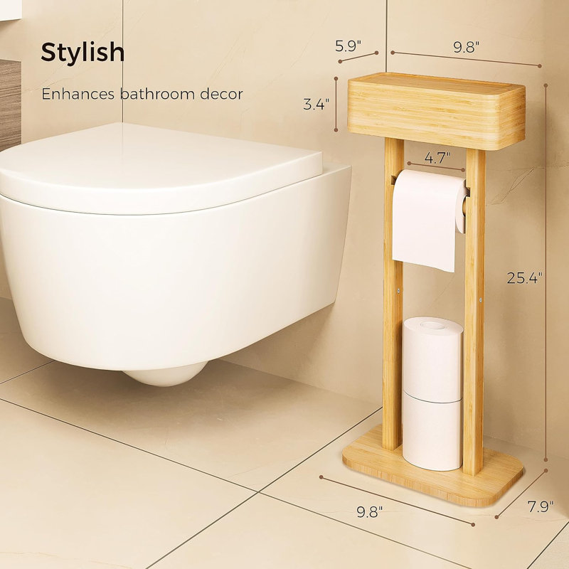 Porte-papier hygiénique sur pied, Jaune