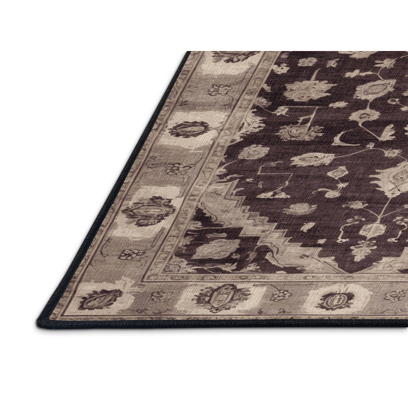 Tapis noir surteint lavable à la machine, Rond 3 pi