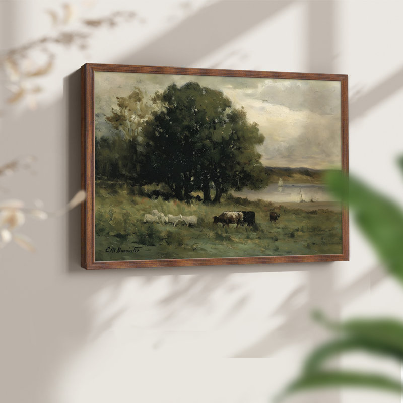 Paysages rétro-dxliv-impression encadrée, Noyer, H 11 po x l 14 po