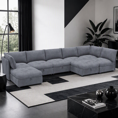 Canapé modulaire modulaire, siège de canapé convertible avec rangement, ensemble de canapé modulaire canapé-lit, combinaisons modulaires flexibles en tissu pour le salon (8 sièges)