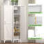 Grand garde-manger étroit en métal de 65 pouces de hauteur, organisateur de rangement mince blanc avec porte réversible et tablettes réglables