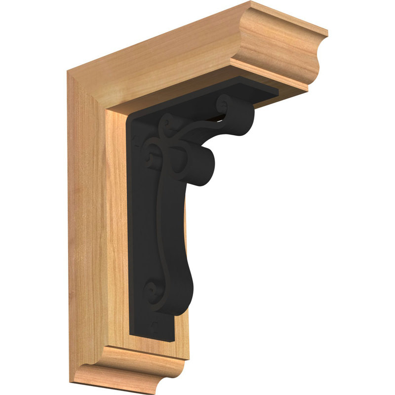 Support à fer à cheval triple traditionnel 4 "Orleans, H 20 po x P 18 po, Sapin Douglas (l 4 po x P 4 po)