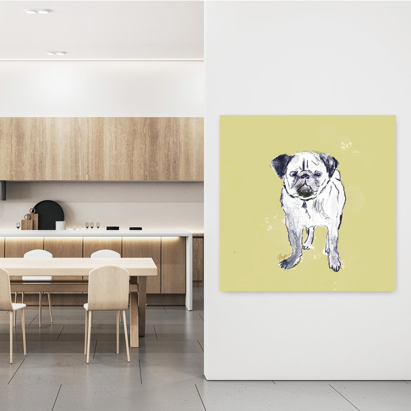 Art mignon de chien contemporain, H 48 po x l 48 po