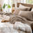 100% Washed Cotton Sheet Set Extra Deep Pocket Linen Like Textured-404490831-467547586