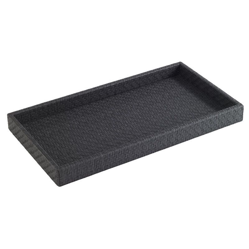 Wicker Vanity Tray, Black