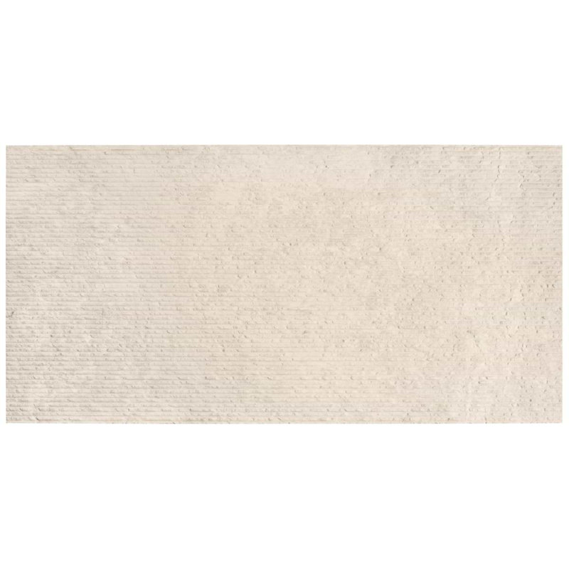 Rakestone 12x24 3D Honed Limestone Stone Tile, Comb Textured, Porto Beige, Limestone