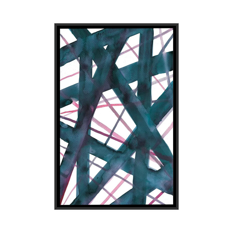 « fouillis ii », reproduction sur toile, H 60 po x l 40po x P 1,5 po, Toile avec cadre noir, Pas de tapis