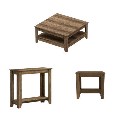Weddel Basilico Transitional Coordinated 3 Piece Living Room Table Set