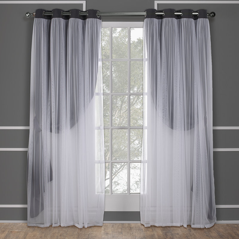 Nunley Room Darkening Curtain Pair, Black Pearl, 52" W x 120" L