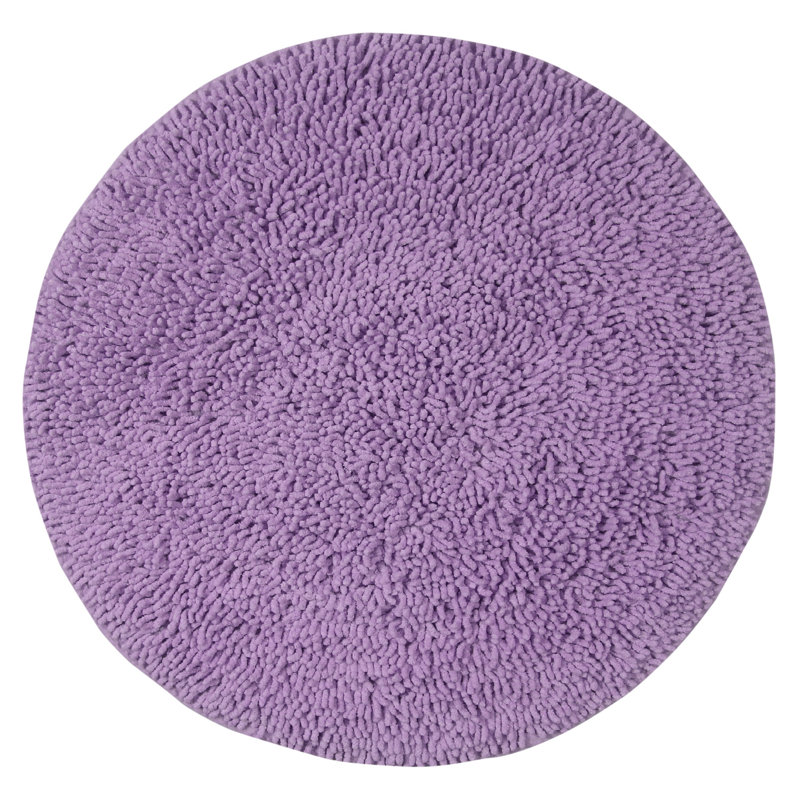 Simlai 100% Cotton Tufted Round Bath Rug, Machine Washable Super Absorbent 30" Round Bathroom Rug, Purple
