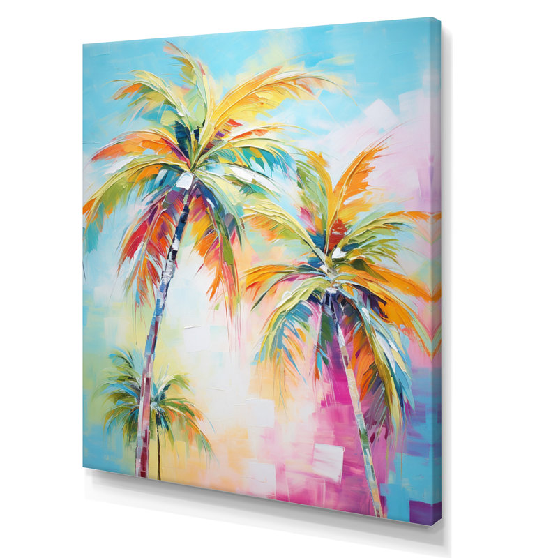 Kuerten Popart Palm Trees III Framed On Canvas Print, 32" H x 16" W x 1" D, Wrapped Canvas