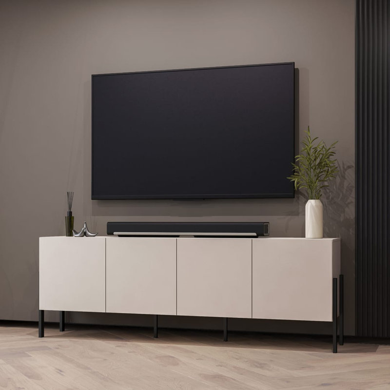 Burham Unfinished TV Stand for TVs up to 75", Cashmere