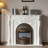 White Solid Wood Electric Fireplace