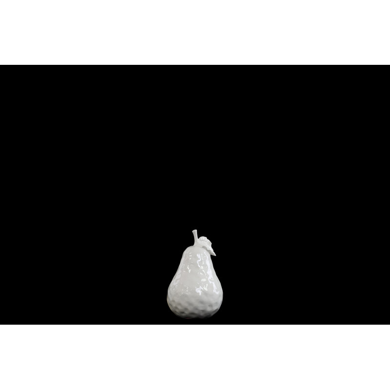 Figurine poirier en céramique Maraca, Blanc, H 5,75 po x l 3,75 po x P 3,75 po