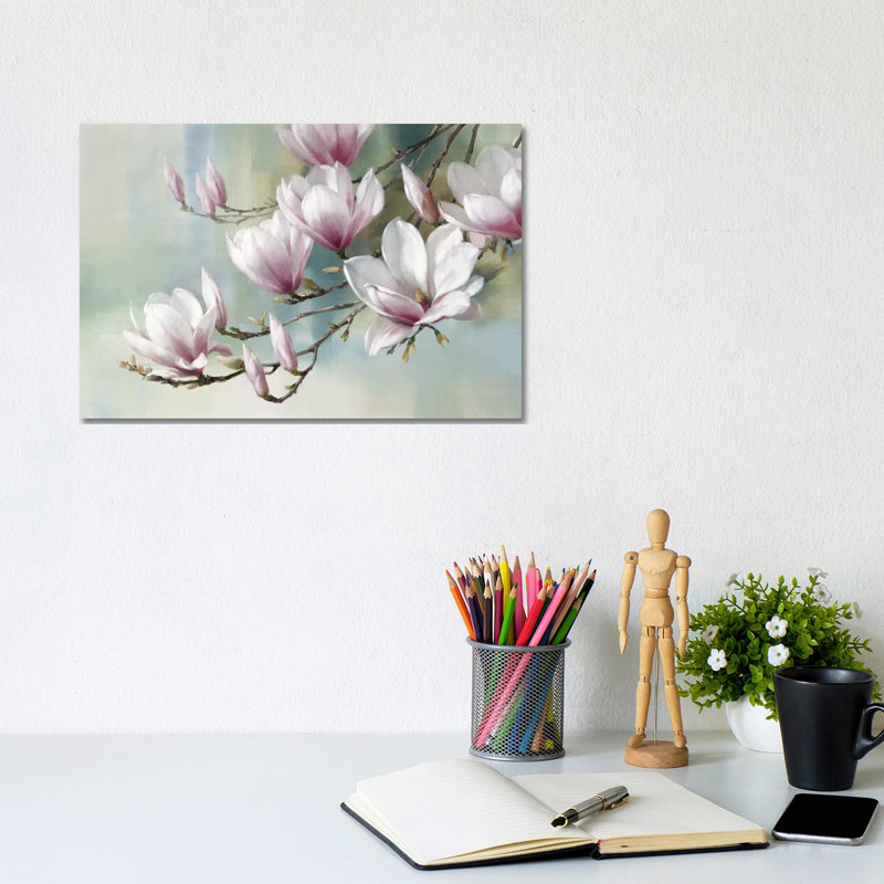 «Magnolia Morning» par Rogier Daniels - peinture sur toile tendue, H 8 po x l 12 po x P 0,75 po