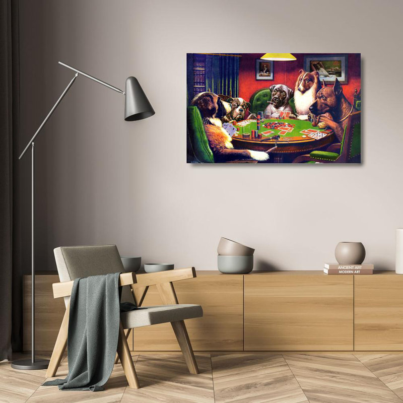 Dogs Playing Poker, 15" H x 24" W