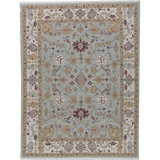 Sumak Wool Oriental Area Rug in Blue/Beige