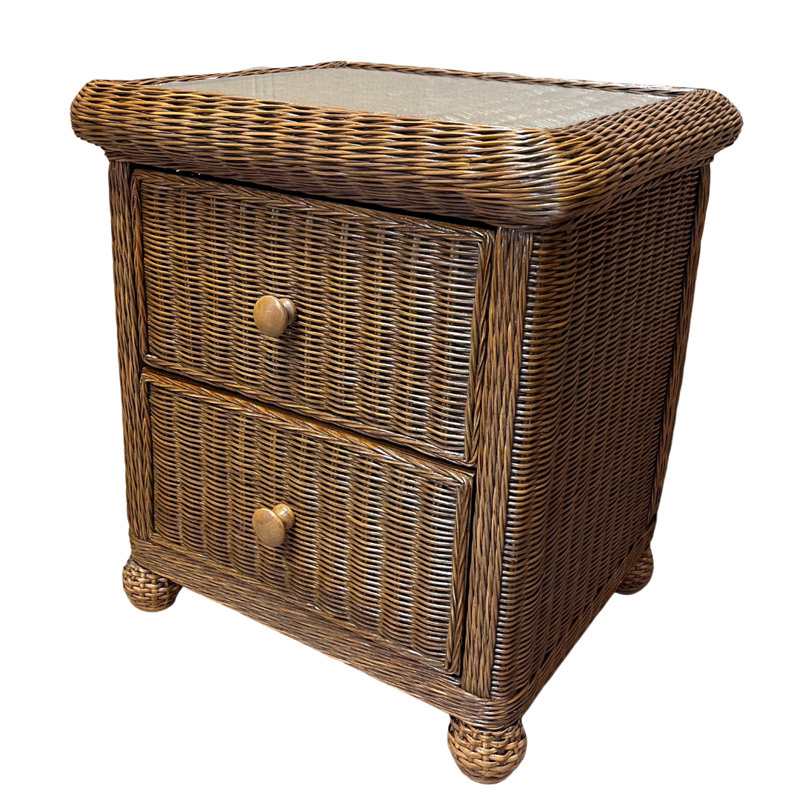 Watkins 21'' W Wicker / Rattan Nightstand, Honey