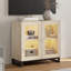 Armoire d'appoint moderne avec 2 portes en verre, commode d'appoint multifonctionnelle avec grand rangement et tablette réglable-934409832