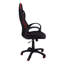 Chaise de bureau, jeux, hauteur réglable, pivotant, ergonomique, accoudoirs, bureau d'ordinateur, travail, tissu noir et rouge, métal noir, contemporain, moderne