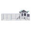 Poulailler en bois gris avec poulailler-1194794583