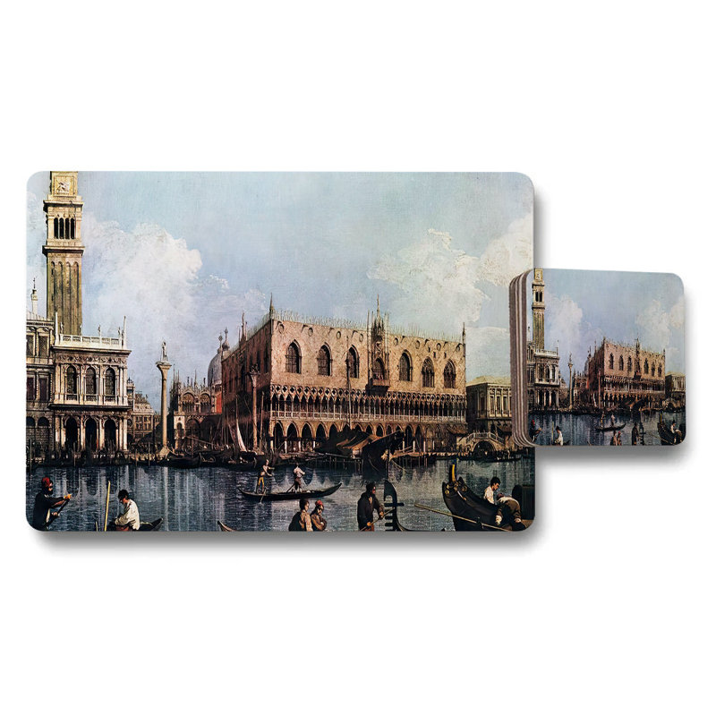 Venice Cityscape Placemat Coaster Set Featuring Doge's Palace