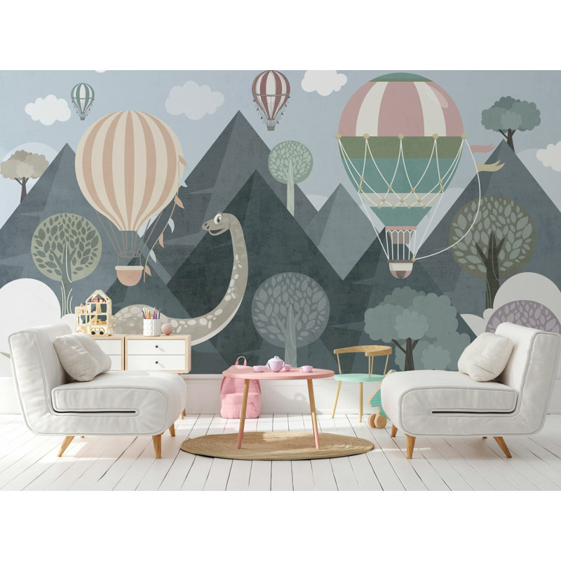 Papier peint mural Hot Air Balloon Dino, L 115 po x l 225 po