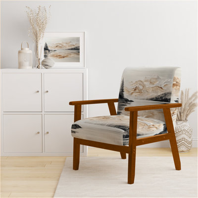 Lake Mountains Upholstered Chair - Golden Mountain Reflection Arm Chair