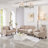 Contemporary 3 , Taupe Velvet Upholstery, Solid Wood Frame, For Primary Living Space 3 Seater With Scooped Armrest, Upholstery And Wooden Frame-2094253933-2094253922-2094253923