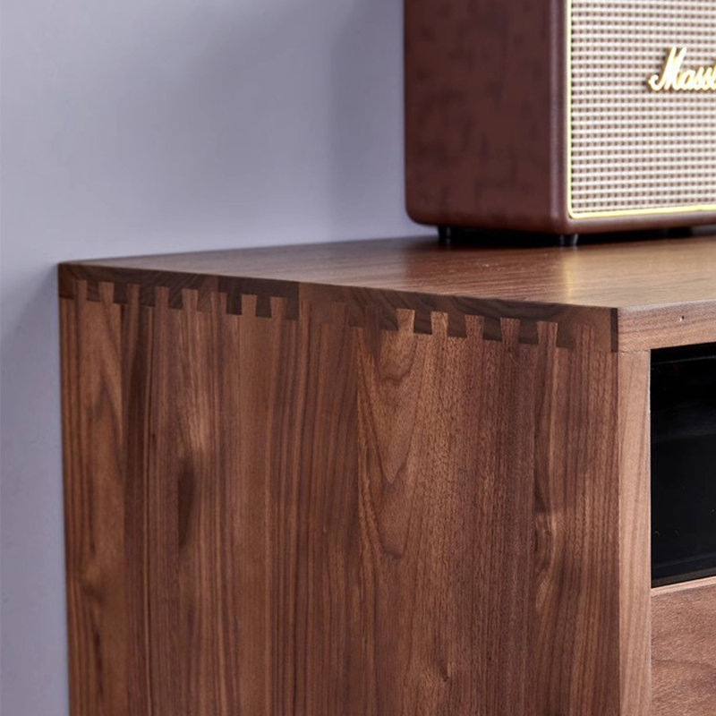 Console de télévision moderne en bois avec un décor minimaliste, H 20,08 po x L 82,68 po x l 15,75 po