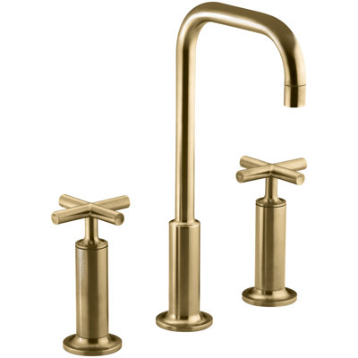 Purist® Widespread Bathroom Sink Faucet with High Cross Handles and High Gooseneck Spout