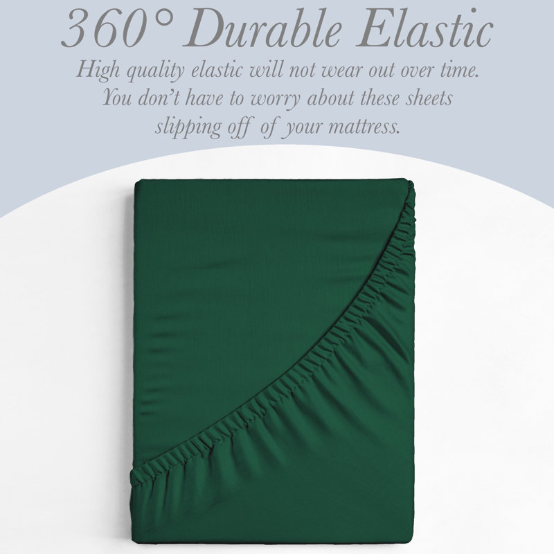 6 Piece Ultra Soft Double Brushed Microfiber Sheet Set, Cooling Sheets with Extra Deep Pockets - Machine Washable