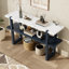 Console élégante, plateau à effet marbre pour le décor du salon rétro et options de rangement-1674582900