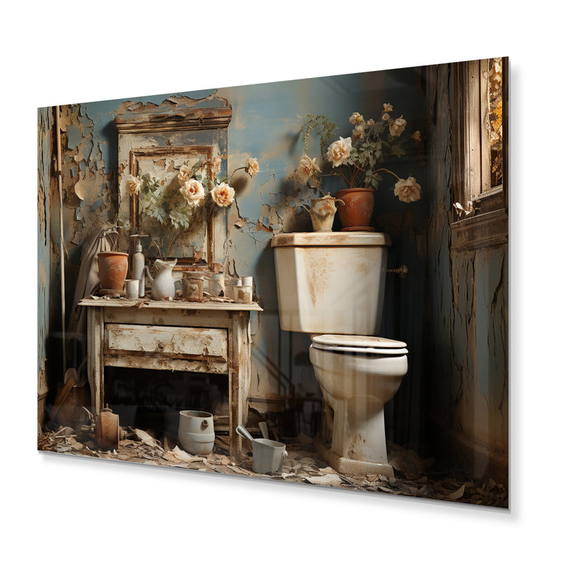 Décoration murale en métal pour salle de bain Bathroom Antique Charm IV, H 12 po x l 20 po x P 1 po